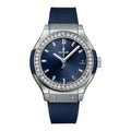 CLASSIC FUSION TITANIUM BLUE DIAMONDS 33 MM