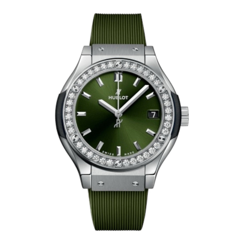 CLASSIC FUSION TITANIUM GREEN DIAMONDS33MM